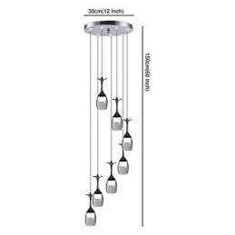 Moderne Pendelleuchte 7 Lichter Integrierte Glühbirnen enthalten Treppenlicht