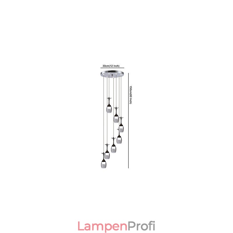 Moderne Pendelleuchte 7 Lichter Integrierte Glühbirnen enthalten Treppenlicht