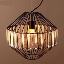 Vintage Schmiedeeisen Vogelkäfig Kristall Kronleuchter Kronleuchter