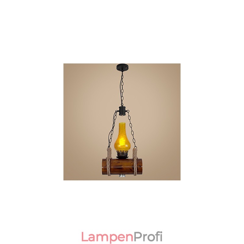 Bar der Retro Massivholz Einzelkopf Pendelleuchte