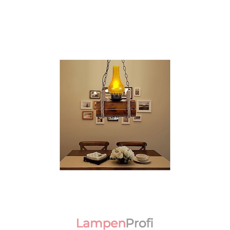 Bar der Retro Massivholz Einzelkopf Pendelleuchte