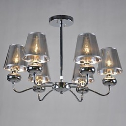Vintage Kronleuchter 6 Lichter Klassische Stoff Metall Malerei