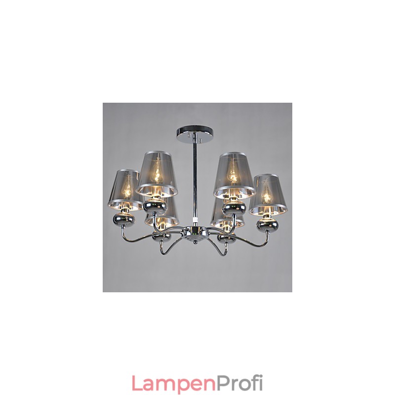 Vintage Kronleuchter 6 Lichter Klassische Stoff Metall Malerei