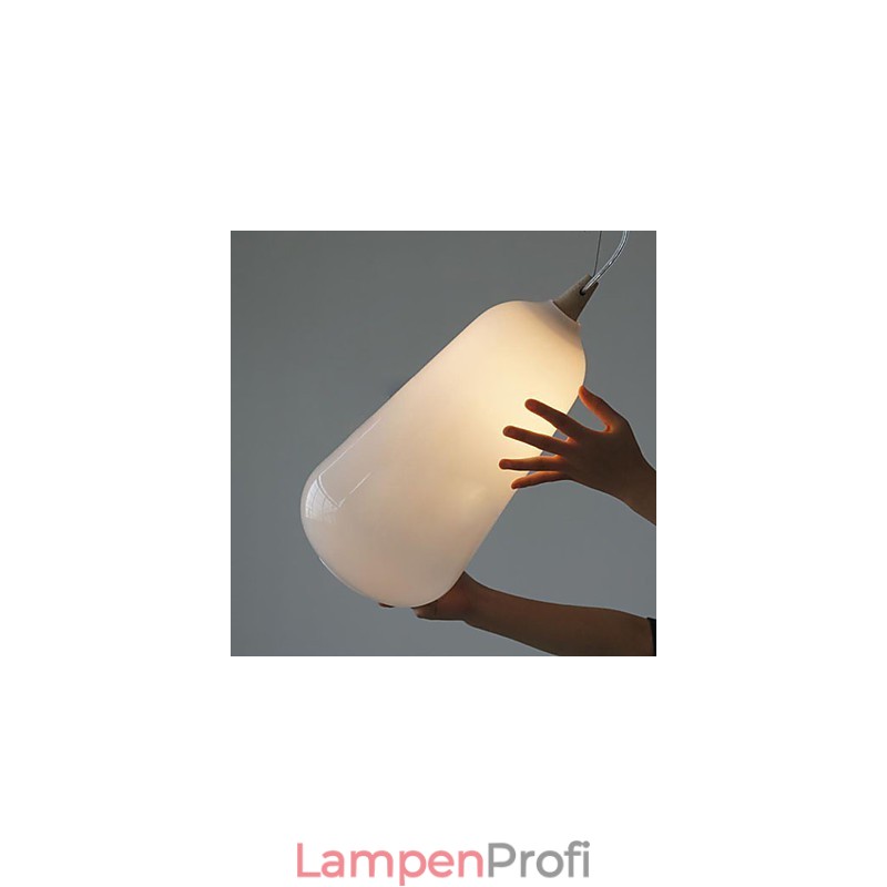 Milchweiße Glasflasche Pendelleuchte Natural Curve