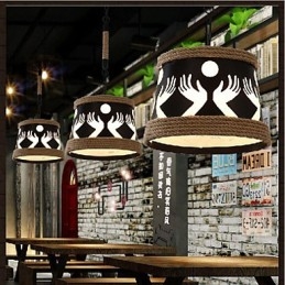 Hanf American Retro Cafe Einfacher Pastoral Kronleuchter