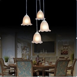 Pendelleuchte Vier Lichter Weiß Europäisch Retro Klassisch