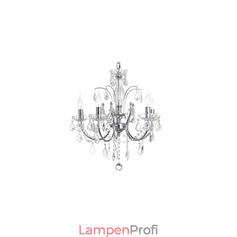 Traditioneller klassischer Kronleuchter aus Kristall und Chrommetall