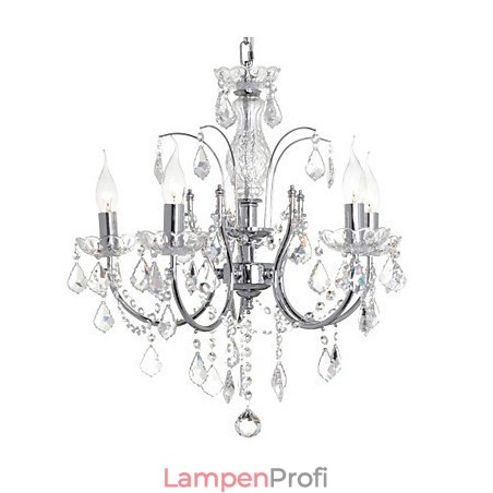 Traditioneller klassischer Kronleuchter aus Kristall und Chrommetall