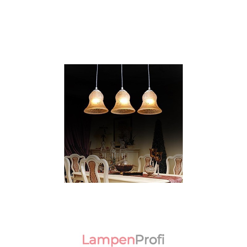 Weiß Anhänger Drei Lichter Muster Glas Schatten Hand Vergoldet Europäischen Retro