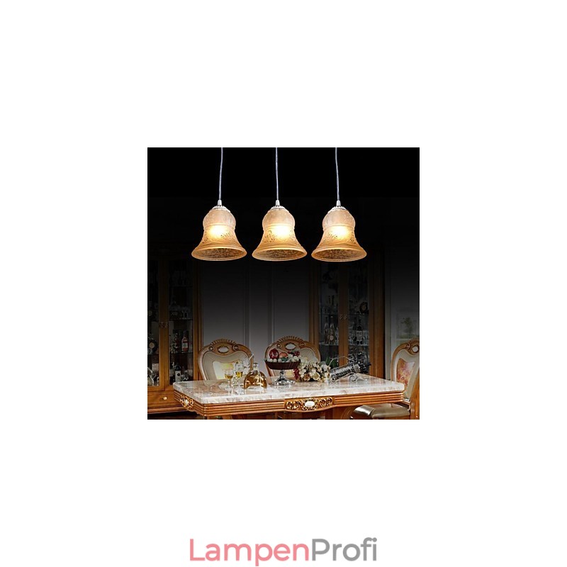 Weiß Anhänger Drei Lichter Muster Glas Schatten Hand Vergoldet Europäischen Retro