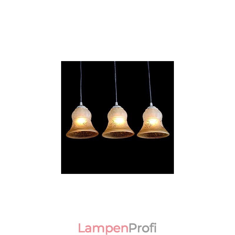 Weiß Anhänger Drei Lichter Muster Glas Schatten Hand Vergoldet Europäischen Retro