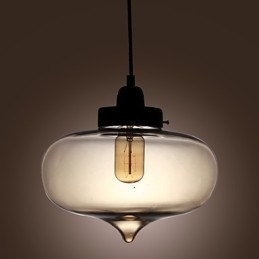 Transparente Glas-Pendelleuchte im braunen Blasen-Design