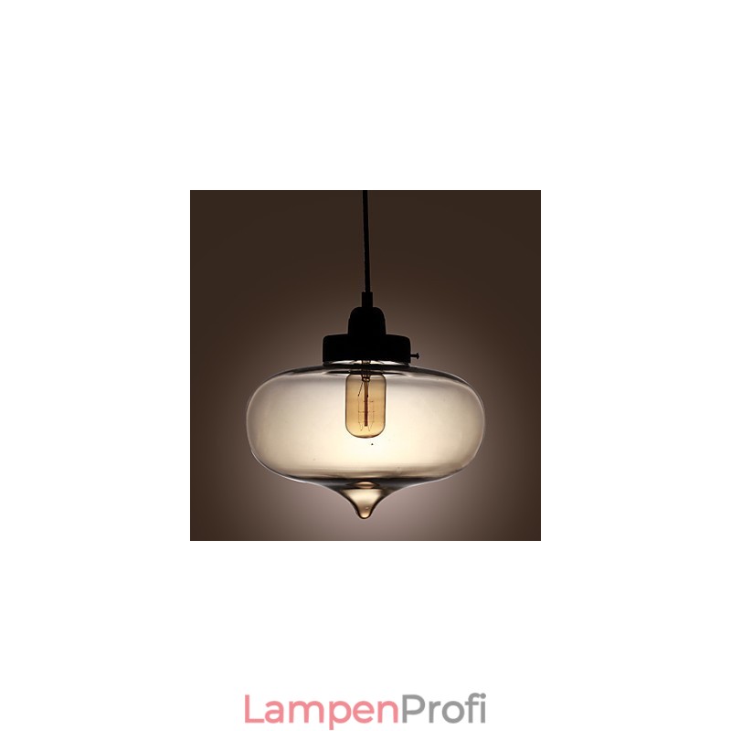 Transparente Glas-Pendelleuchte im braunen Blasen-Design