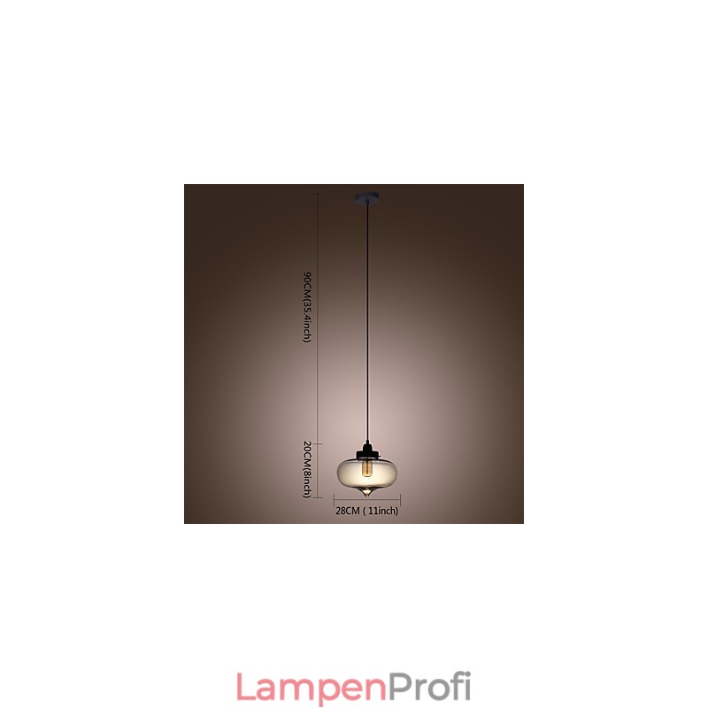 Transparente Glas-Pendelleuchte im braunen Blasen-Design