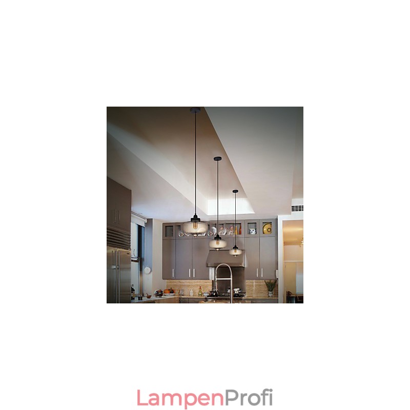 Transparente Glas-Pendelleuchte im braunen Blasen-Design