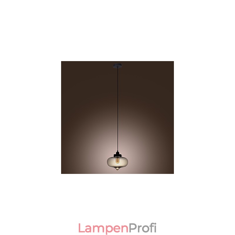 Transparente Glas-Pendelleuchte im braunen Blasen-Design