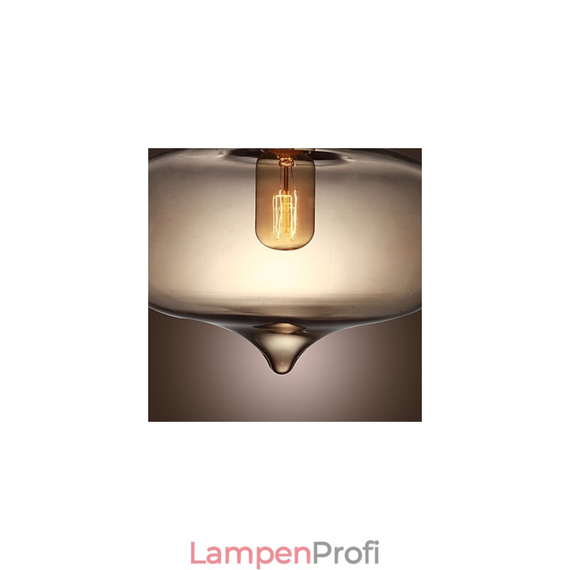 Transparente Glas-Pendelleuchte im braunen Blasen-Design