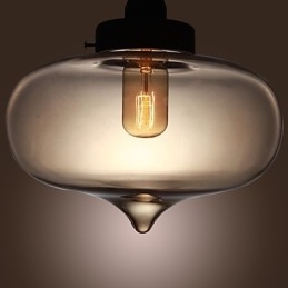 Transparente Glas-Pendelleuchte im braunen Blasen-Design