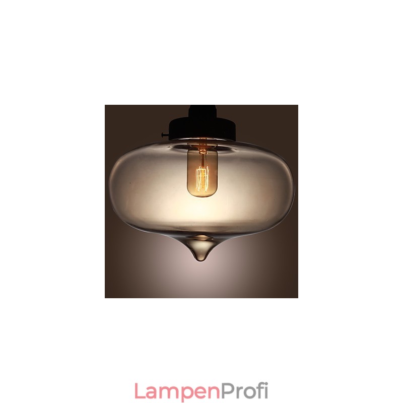 Transparente Glas-Pendelleuchte im braunen Blasen-Design