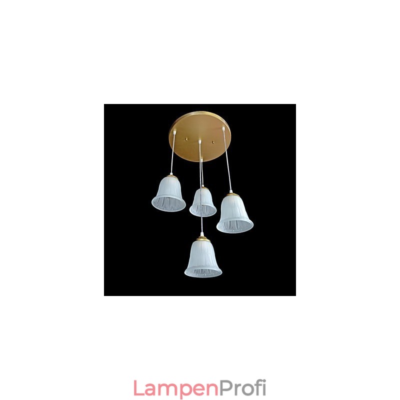Bronze Anhänger Vier Lichter Muster Glasschirm Europäischen Retro Klassisch