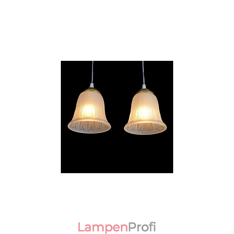 Bronze Anhänger Vier Lichter Muster Glasschirm Europäischen Retro Klassisch