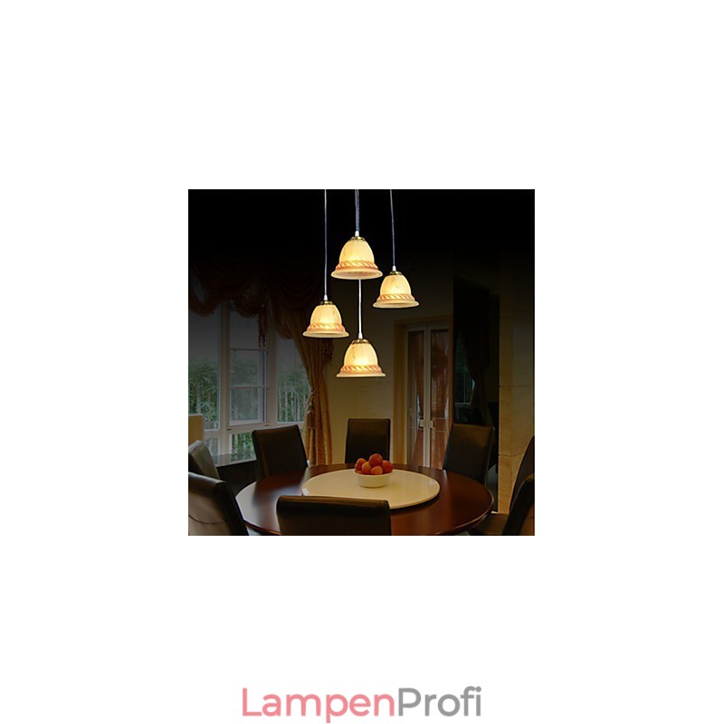 Pendelleuchte Vier Lichter Bronze Europäische Retro Klassisch