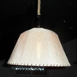 Pendelleuchte im nordamerikanischen Retro-Stil mit 1 Licht und Stoffschirm