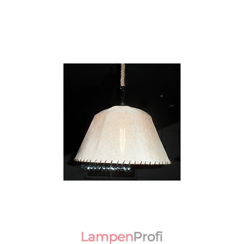 Pendelleuchte im nordamerikanischen Retro-Stil mit 1 Licht und Stoffschirm