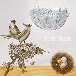 Moderne zeitgenössische Pendelleuchte aus silbernem Metall