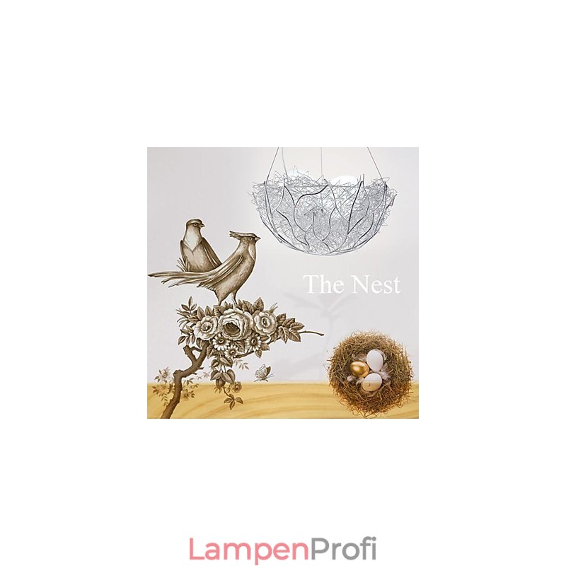 Moderne zeitgenössische Pendelleuchte aus silbernem Metall