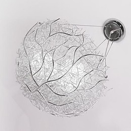 Moderne zeitgenössische Pendelleuchte aus silbernem Metall