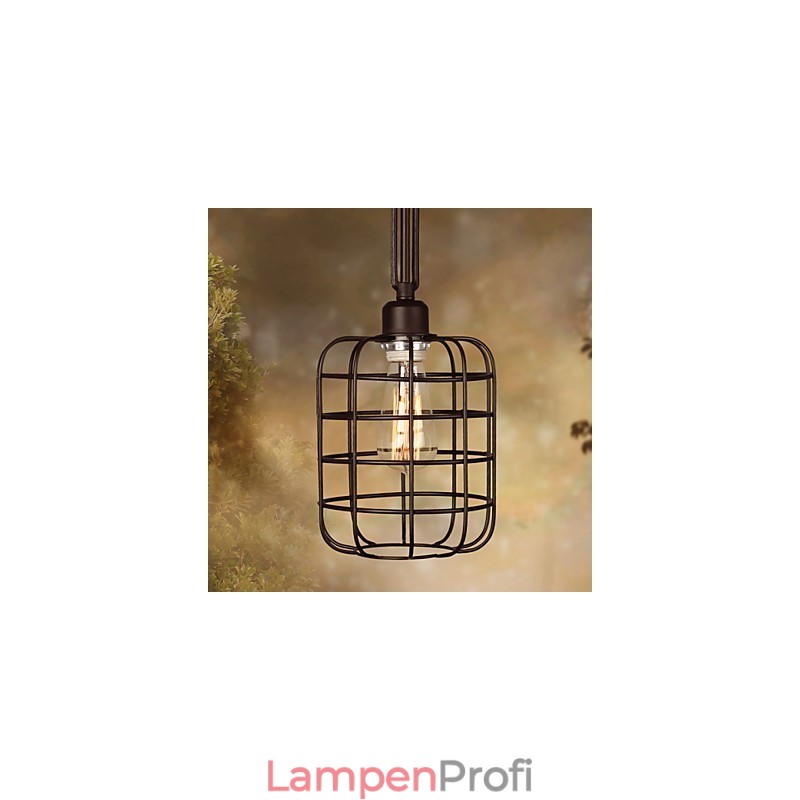 Pendelleuchte aus Metall im Mini-Retro-Stil mit Malerei