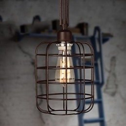 Pendelleuchte aus Metall im Mini-Retro-Stil mit Malerei