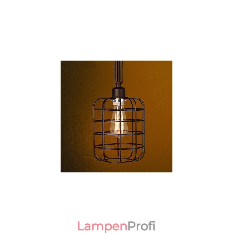 Pendelleuchte aus Metall im Mini-Retro-Stil mit Malerei