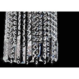 Moderne zeitgenössische Kristall-Metall-Pendelleuchte