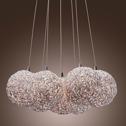 Moderne Pendelleuchte aus Aluminium mit 7 Lichtern
