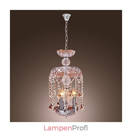 Moderne Kristall-Pendelleuchte mit 3 Lichtern im Glasschirm