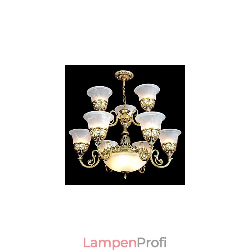 Traditioneller klassischer Vintage-Retro-Kronleuchter aus Bronzemetall