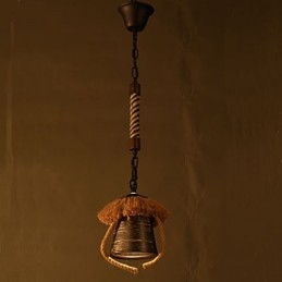 American Country Retro Hanf Keramik Lampe