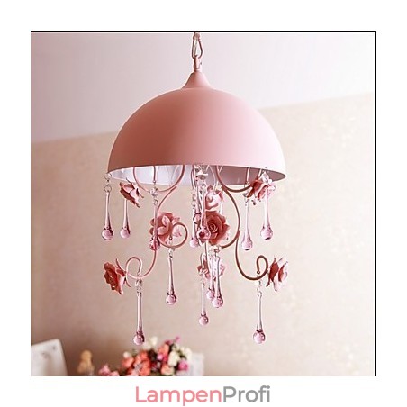 Eine kleine rosa Rose Garten Kronleuchter Lampe Iron Princess Eine kleine rosa Rose Garten Kronleuchter Lampe Iron Princess