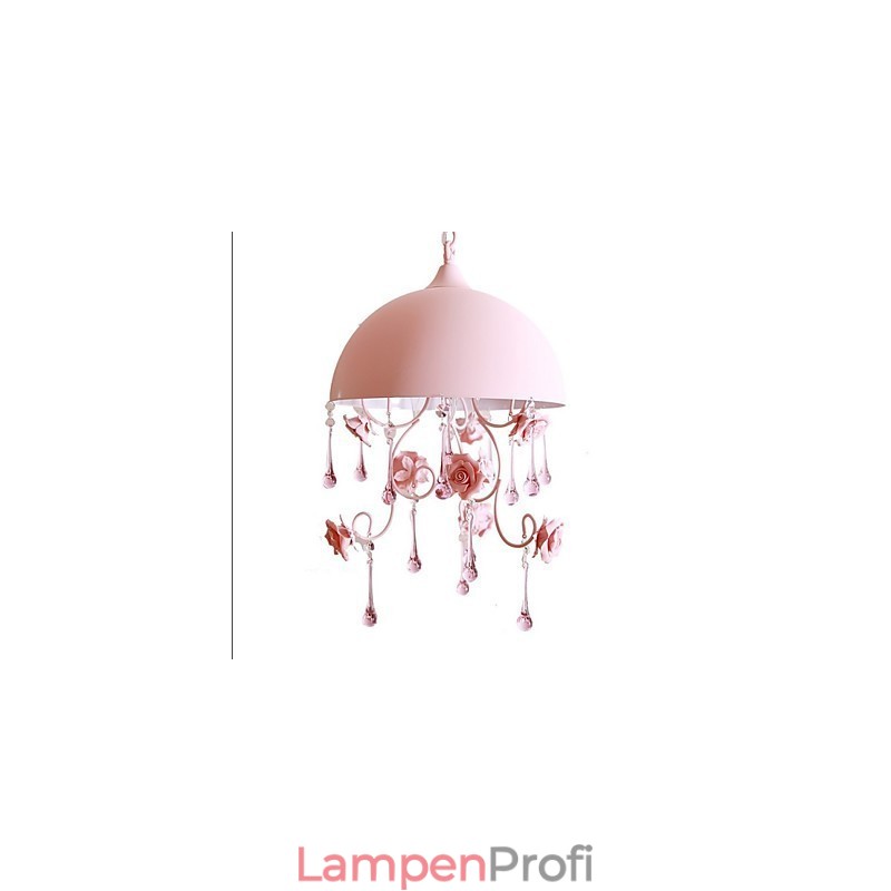 Eine kleine rosa Rose Garten Kronleuchter Lampe Iron Princess