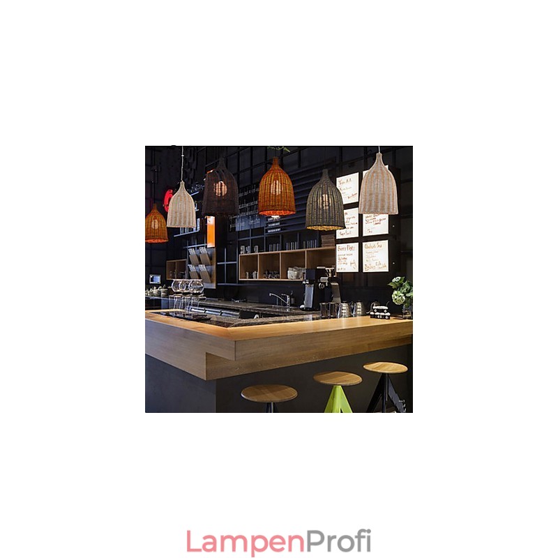 Rattan Kronleuchter Kronleuchter Kronleuchter Kreative Retro Rattan lampe