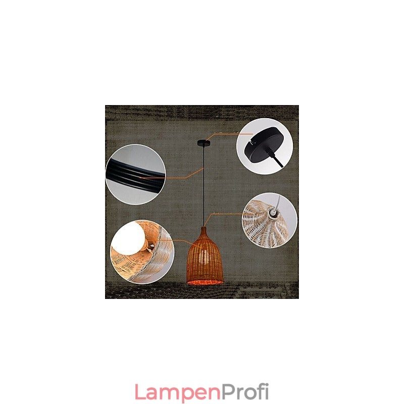Rattan Kronleuchter Kronleuchter Kronleuchter Kreative Retro Rattan lampe
