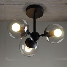 Molekulare Deckenlampen aus Glaskugeleisen und Bohnenranke