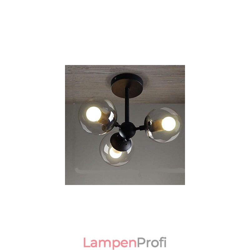 Molekulare Deckenlampen aus Glaskugeleisen und Bohnenranke