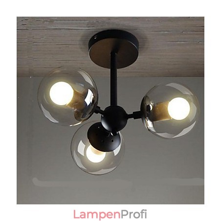 Molekulare Deckenlampen aus Glaskugeleisen und Bohnenranke