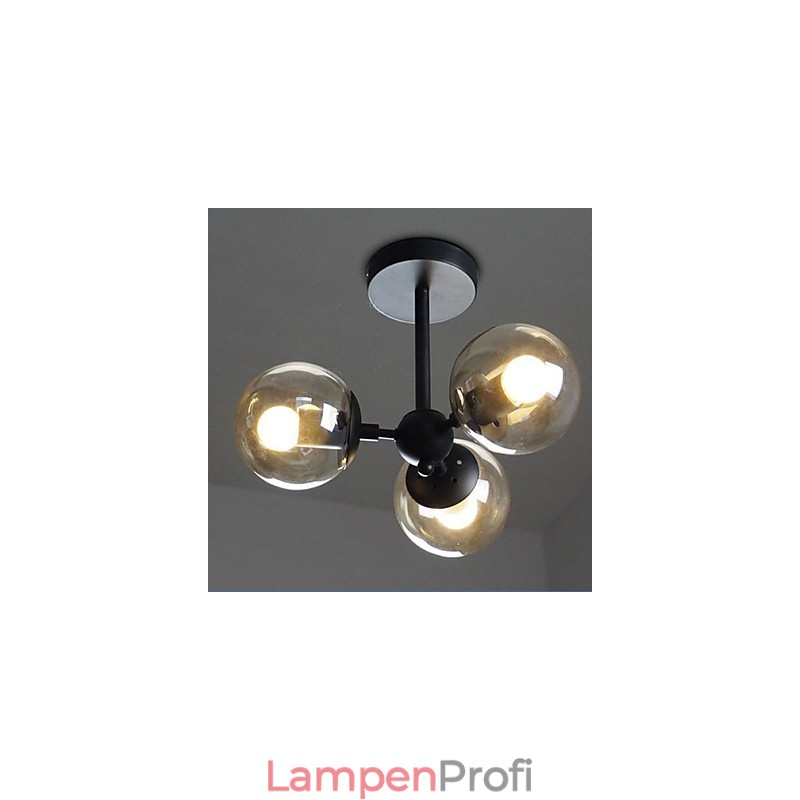 Molekulare Deckenlampen aus Glaskugeleisen und Bohnenranke