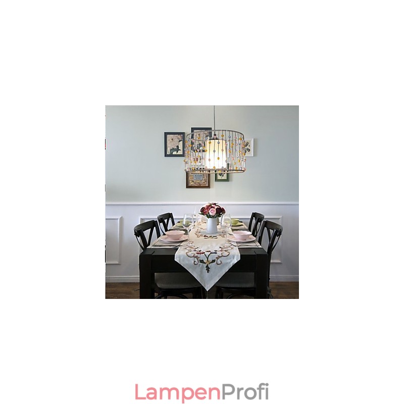 Der einzelne Kopf der Lampe besteht aus zylindrischen Perlen.