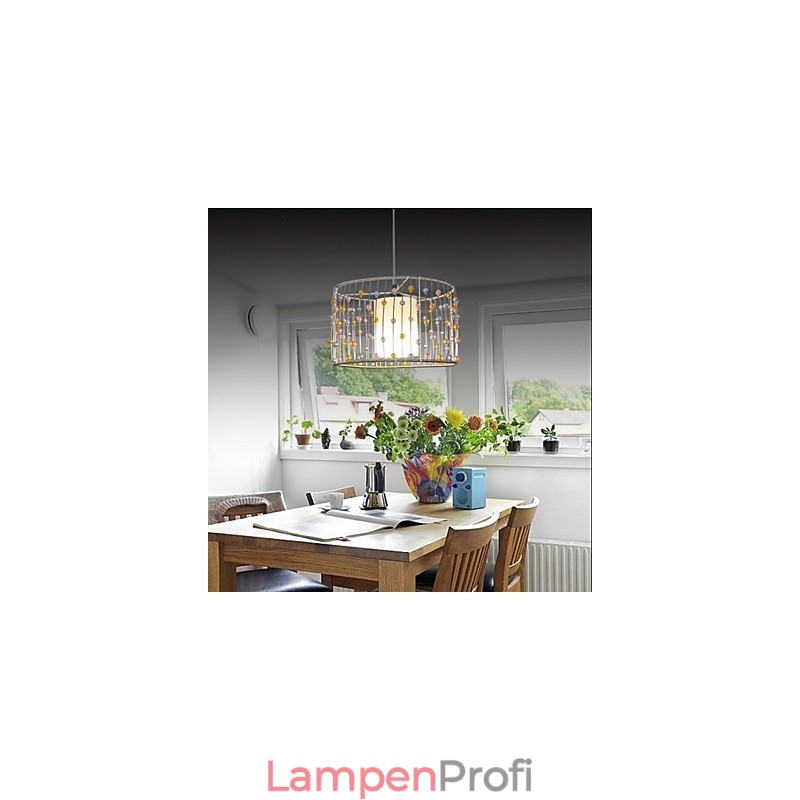 Der einzelne Kopf der Lampe besteht aus zylindrischen Perlen.