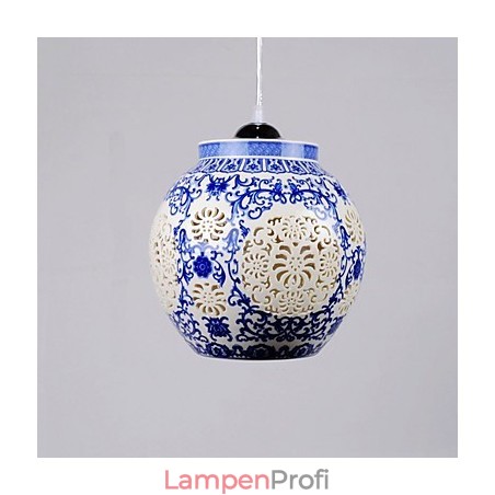 Retro Keramik lampe lampe Treppe Blau Single Head Kronleuchter Kreative